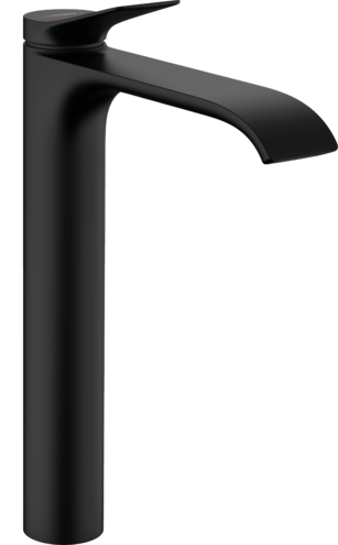 Смеситель для раковины однорычажный HANSGROHE Vivenis 250 мм, со сливным гарнитуром, чёрный матовый (75040670)